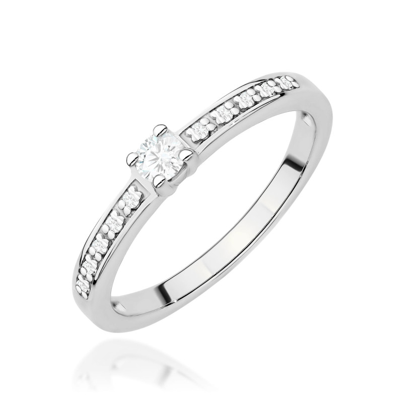 Pierścionek W0288 Diament Laboratoryjny 0,08ct białe złoto
