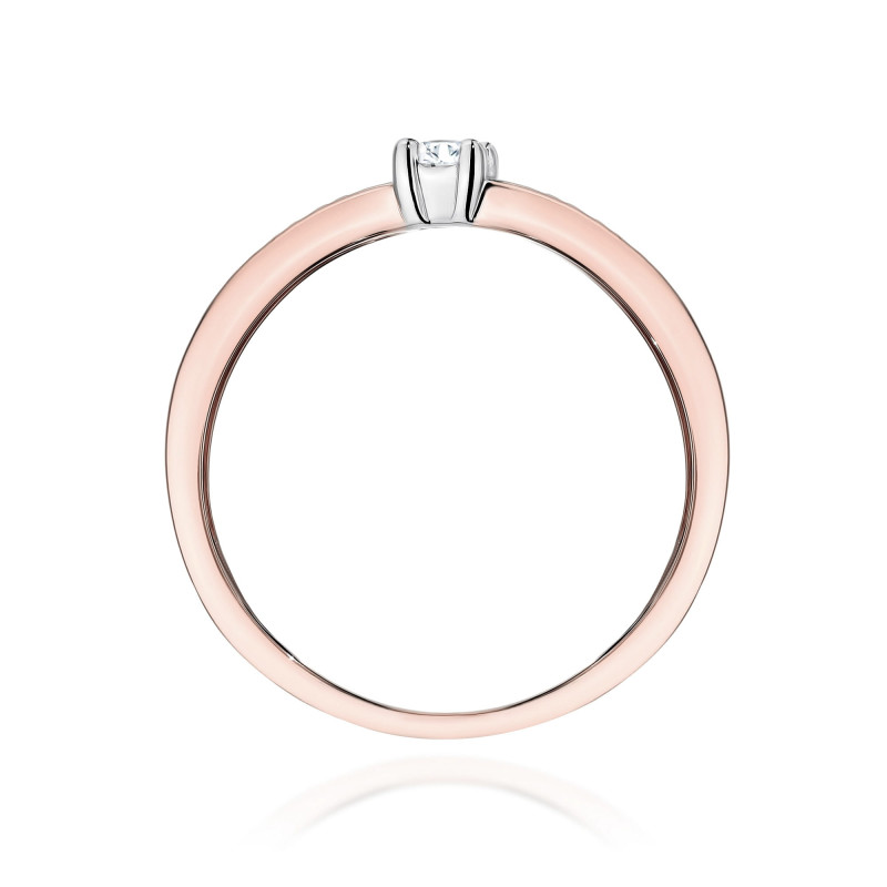 Pierścionek W0288 Diament Laboratoryjny 0,08ct różowe złoto