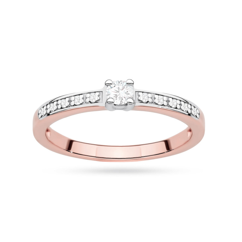 Pierścionek W0288 Diament Laboratoryjny 0,08ct różowe złoto