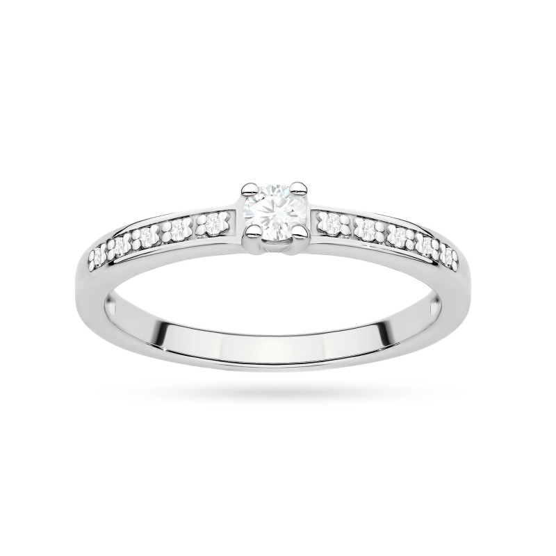Pierścionek W0288 Diament Laboratoryjny 0,08ct białe złoto