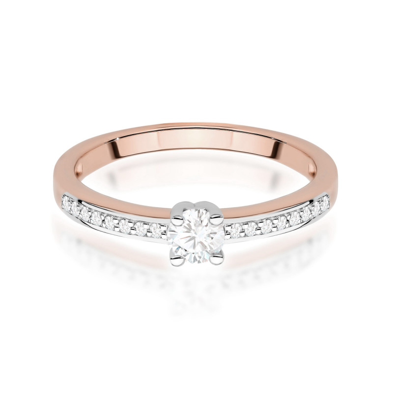 Pierścionek W0288 Diament Laboratoryjny 0,20ct różowe złoto
