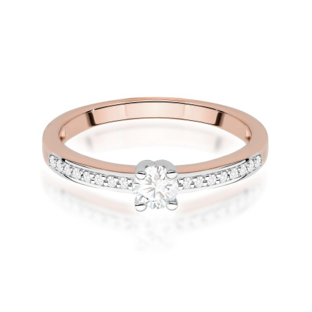 Pierścionek W0288 Diament Laboratoryjny 0,20ct różowe złoto