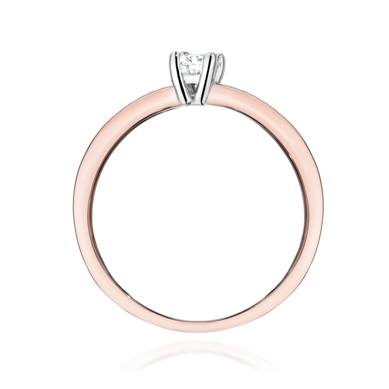 Pierścionek W0288 Diament Laboratoryjny 0,20ct różowe złoto