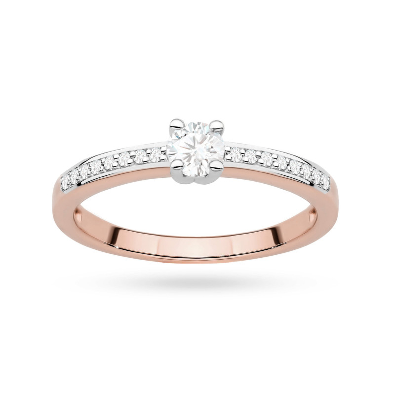 Pierścionek W0288 Diament Laboratoryjny 0,20ct różowe złoto