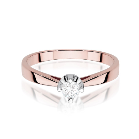 Pierścionek W0293 Diament Laboratoryjny 0,20ct różowe złoto
