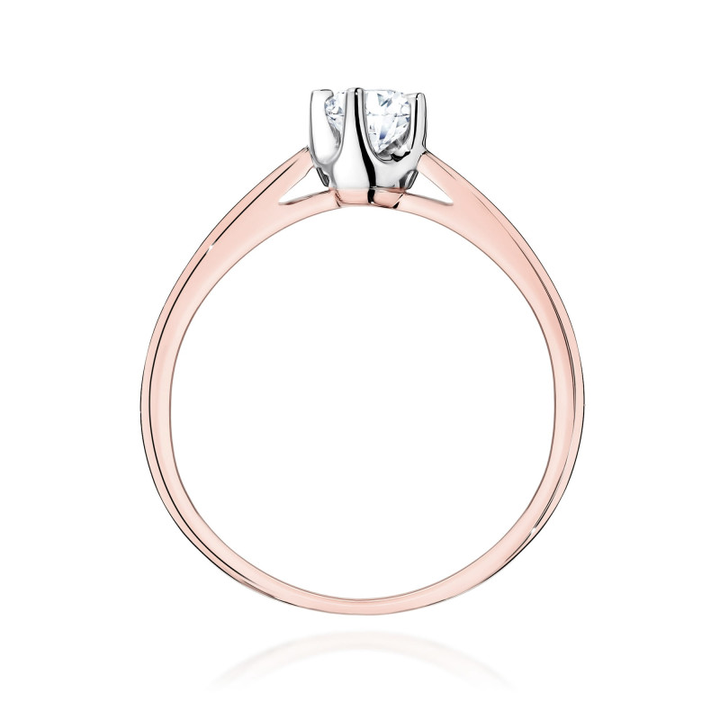 Pierścionek W0293 Diament Laboratoryjny 0,20ct różowe złoto