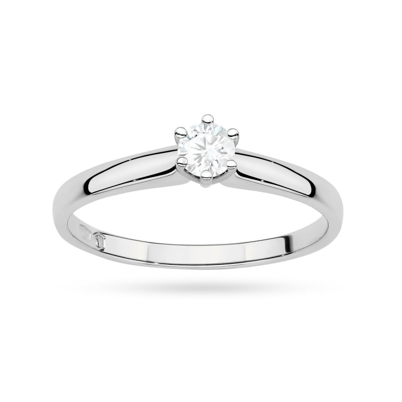 Pierścionek W0317 Diament Laboratoryjny 0,20ct białe złoto