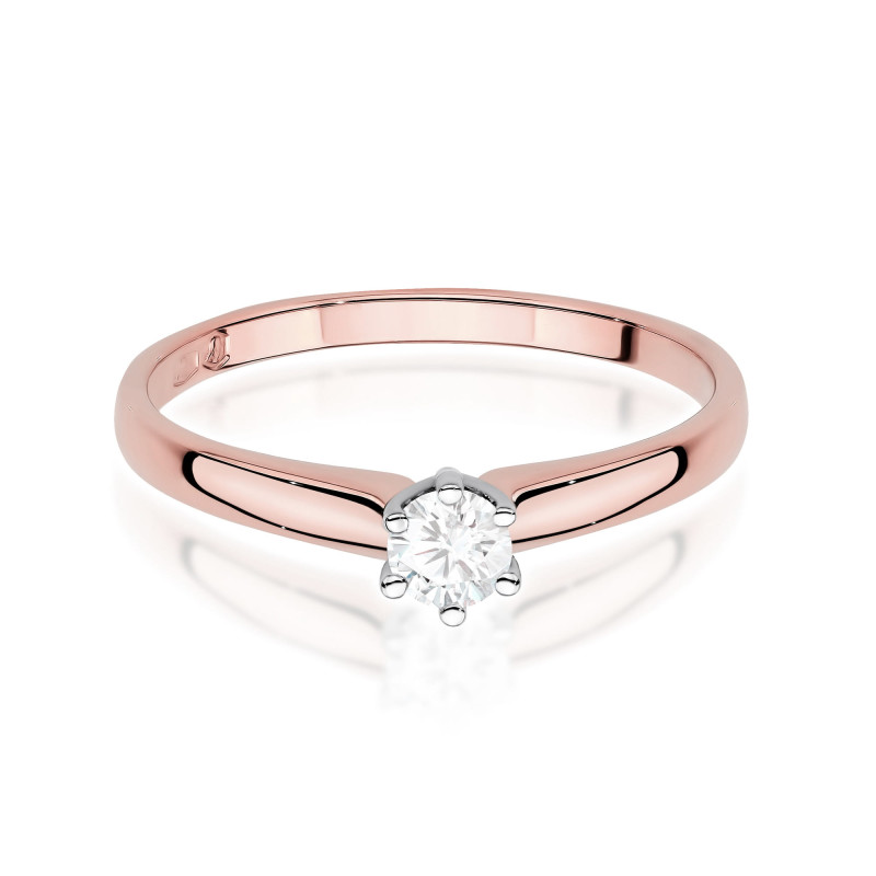 Pierścionek W0317 Diament Laboratoryjny 0,20ct różowe złoto