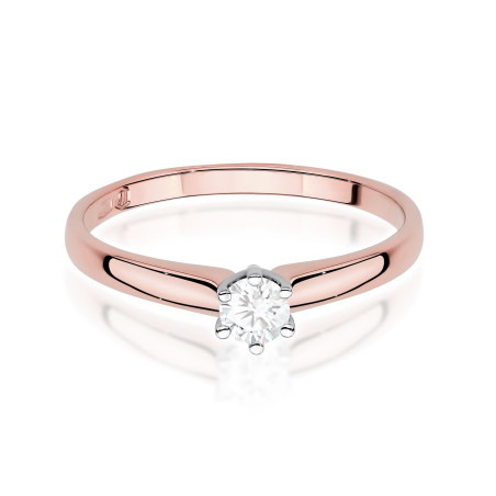 Pierścionek W0317 Diament Laboratoryjny 0,20ct różowe złoto