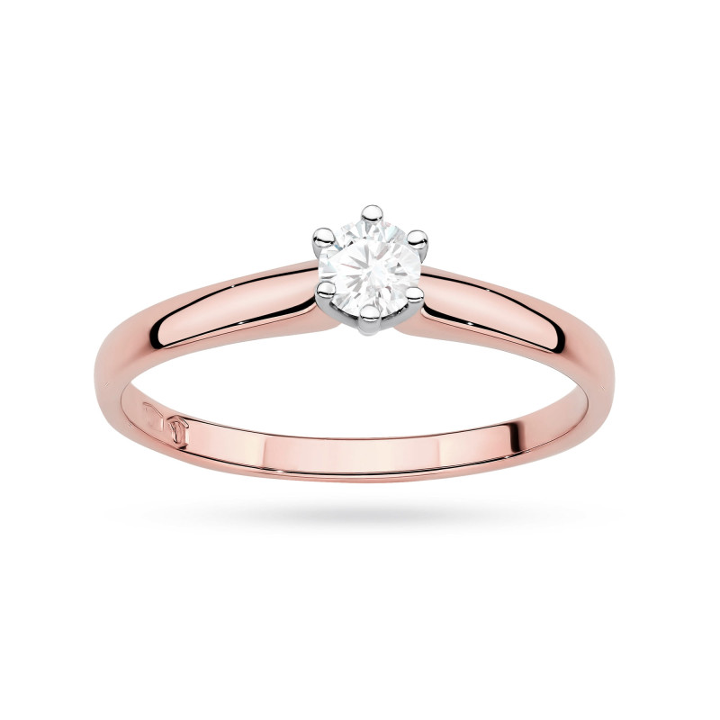 Pierścionek W0317 Diament Laboratoryjny 0,20ct różowe złoto