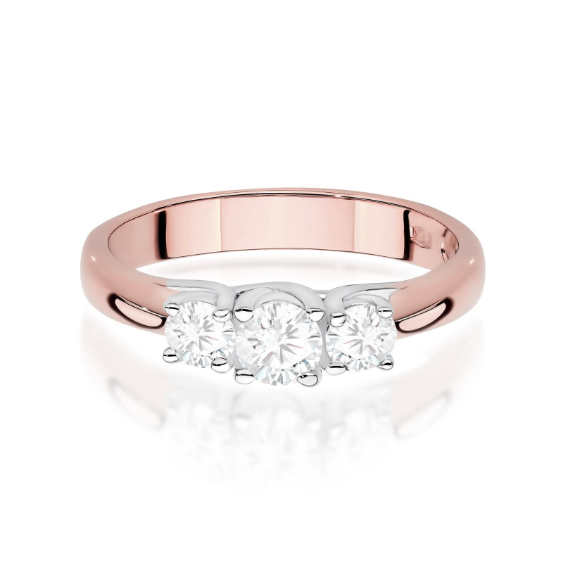 Pierścionek W0344 Diament Laboratoryjny 0,25ct różowe złoto