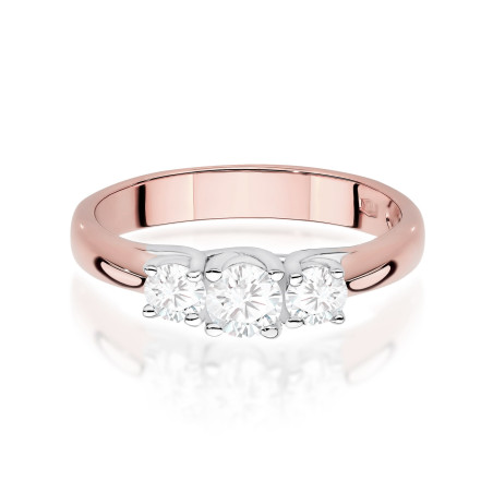Pierścionek W0344 Diament Laboratoryjny 0,25ct różowe złoto