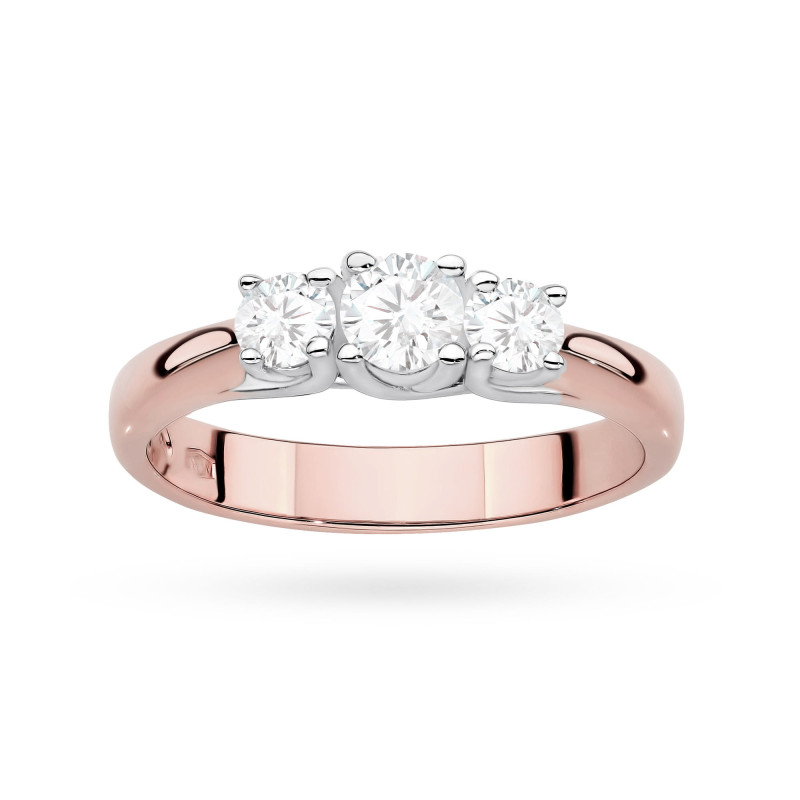 Pierścionek W0344 Diament Laboratoryjny 0,25ct różowe złoto