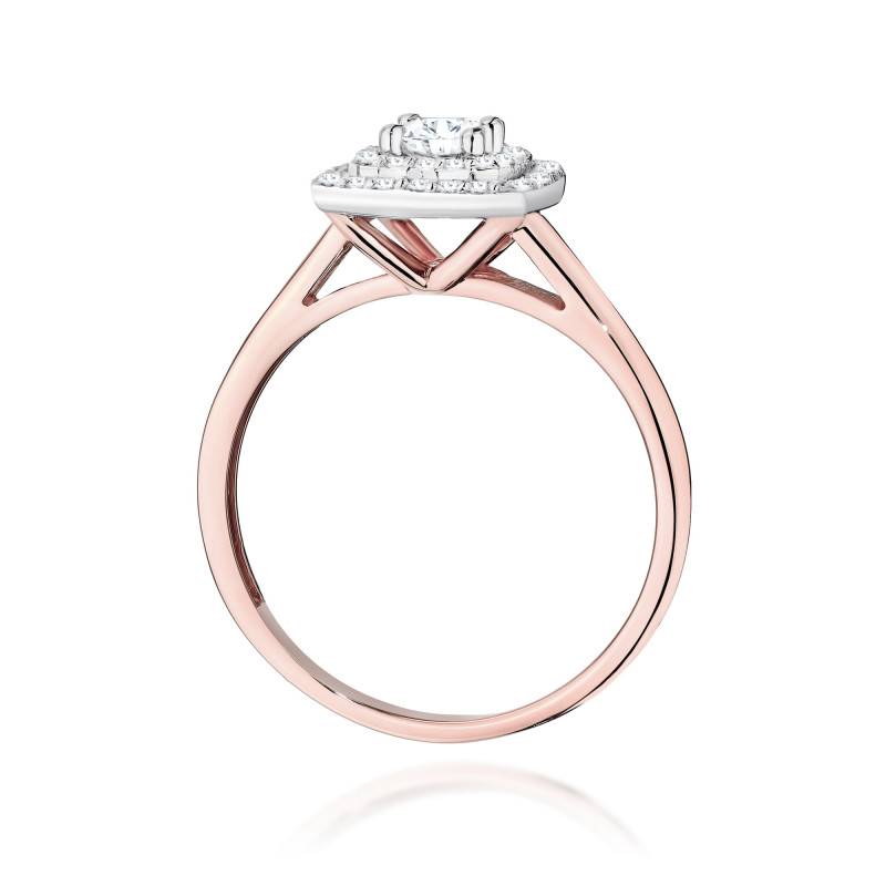 Pierścionek W0345 Diament Laboratoryjny 0,30ct różowe złoto