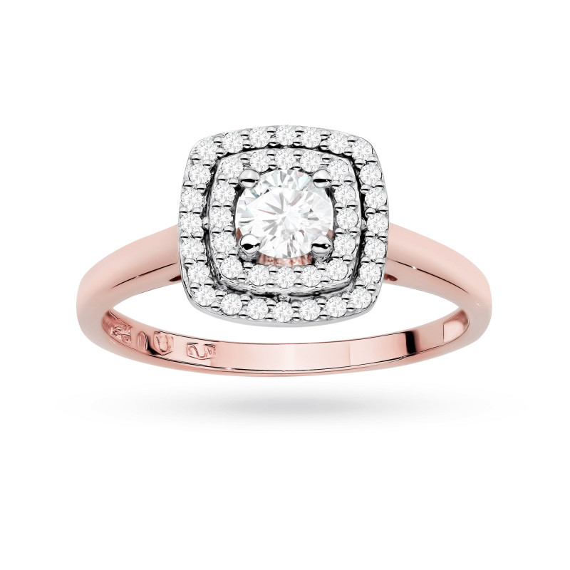 Pierścionek W0345 Diament Laboratoryjny 0,30ct różowe złoto