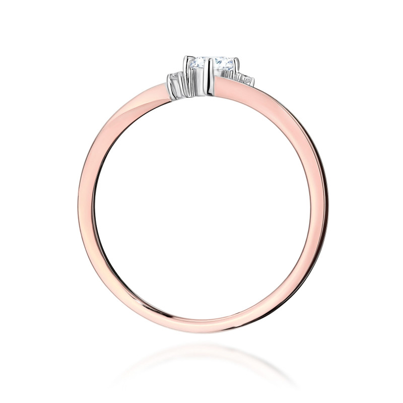 Pierścionek W0346 Diament Laboratoryjny 0,10ct różowe złoto