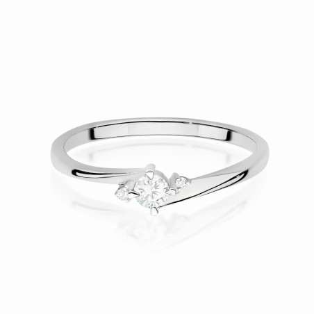 Pierścionek W0346 Diament Laboratoryjny 0,10ct białe złoto