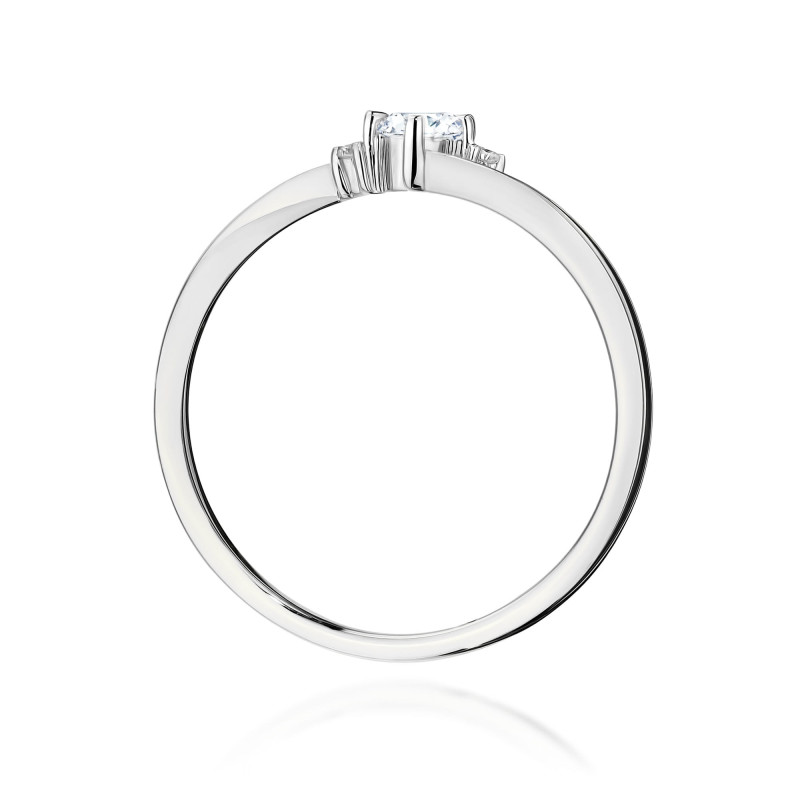 Pierścionek W0346 Diament Laboratoryjny 0,10ct białe złoto