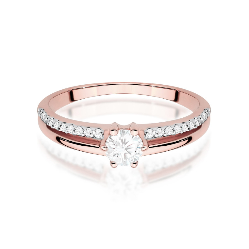 Pierścionek W0355 Diament Laboratoryjny 0,30ct różowe złoto