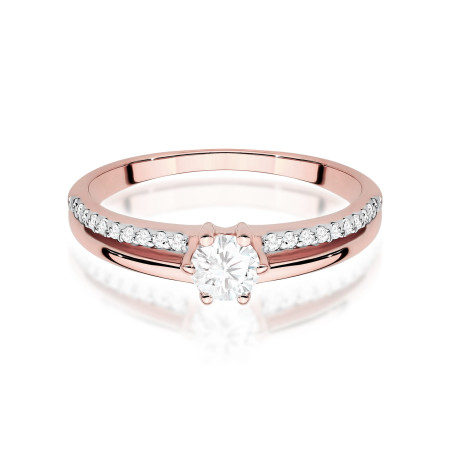 Pierścionek W0355 Diament Laboratoryjny 0,30ct różowe złoto