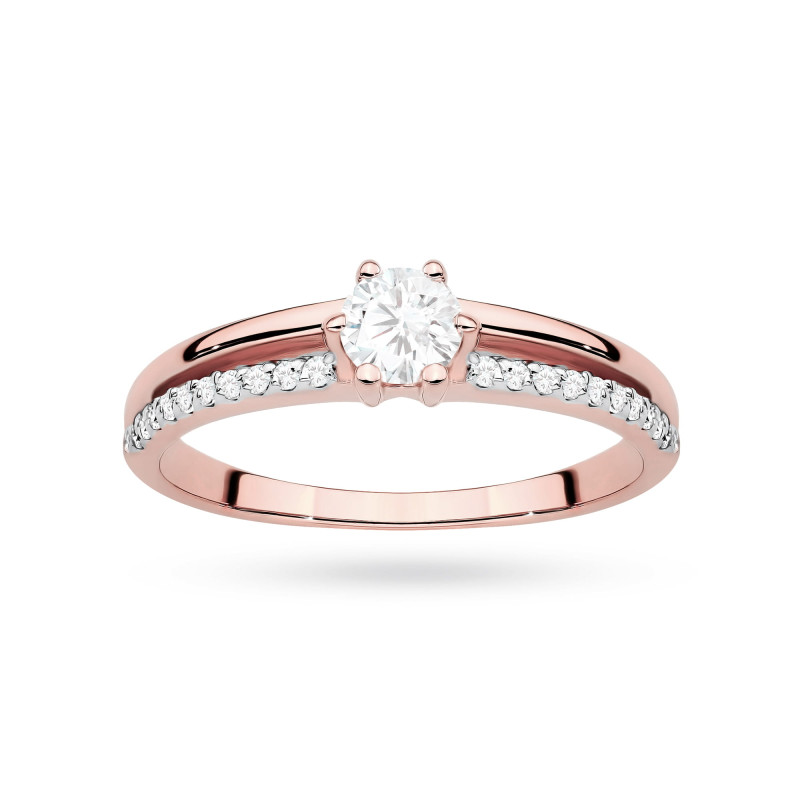 Pierścionek W0355 Diament Laboratoryjny 0,30ct różowe złoto