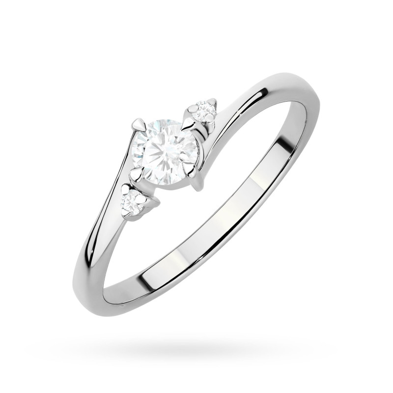 Pierścionek W0346 Diament Laboratoryjny 0,25ct białe złoto
