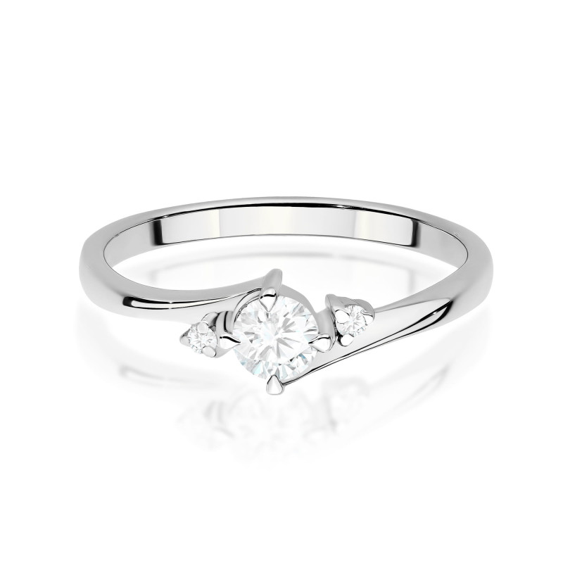 Pierścionek W0346 Diament Laboratoryjny 0,25ct białe złoto