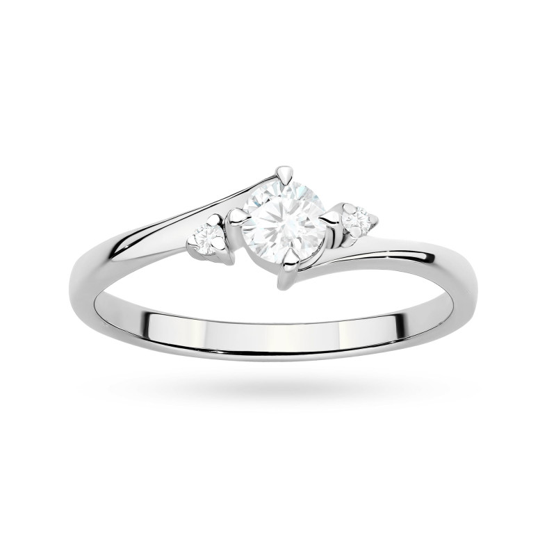 Pierścionek W0346 Diament Laboratoryjny 0,25ct białe złoto