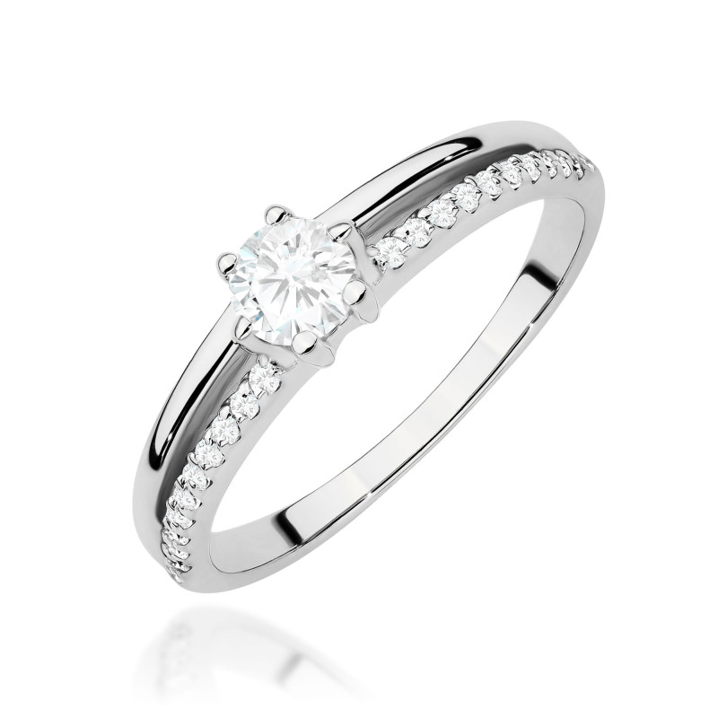 Pierścionek W0355 Diament Laboratoryjny 0,30ct białe złoto