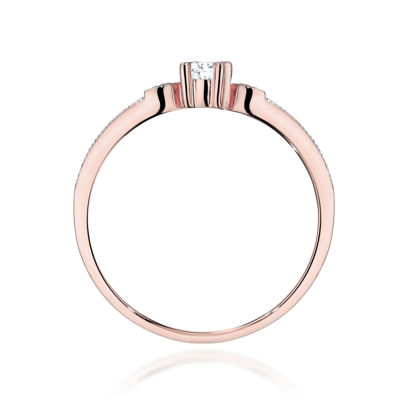 Pierścionek W0411 Diament Laboratoryjny 0,10ct różowe złoto