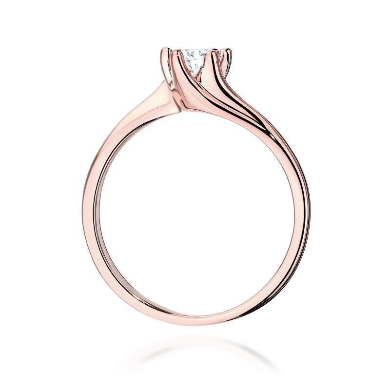 Pierścionek W0423 Diament Laboratoryjny 0,50ct różowe złoto