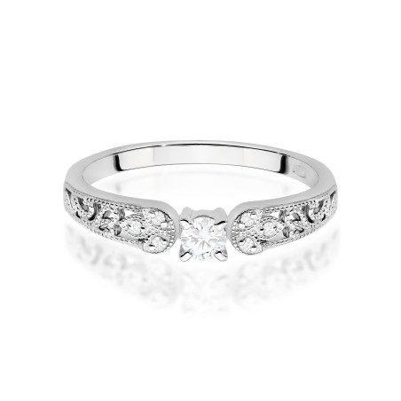 Pierścionek W0411 Diament Laboratoryjny 0,10ct białe złoto