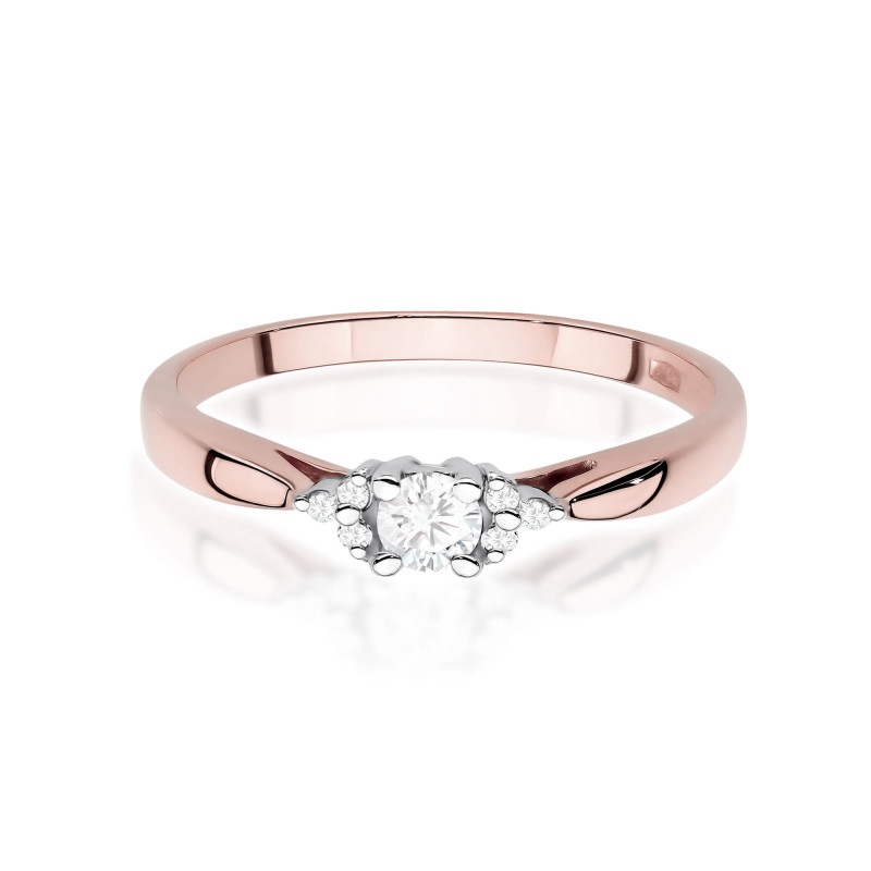 Pierścionek W0428 Diament Laboratoryjny 0,10ct różowe złoto