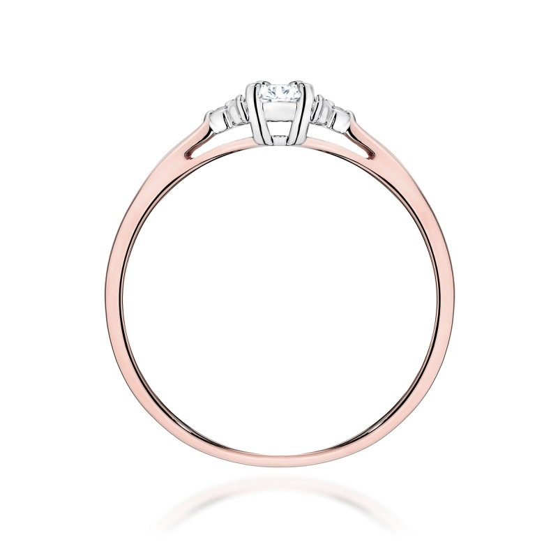 Pierścionek W0428 Diament Laboratoryjny 0,10ct różowe złoto