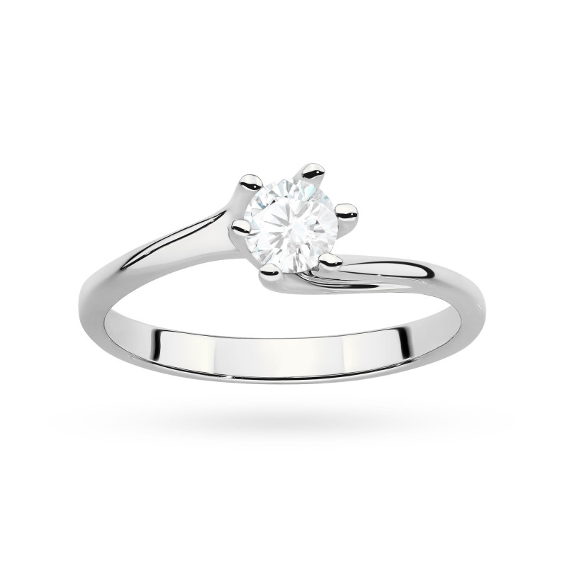 Pierścionek W0423 Diament Laboratoryjny 0,50ct białe złoto