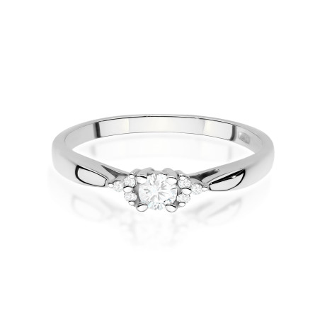 Pierścionek W0428 Diament Laboratoryjny 0,10ct białe złoto