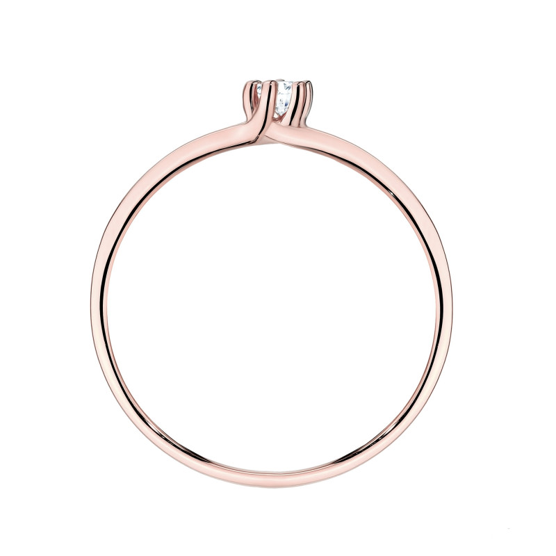 Pierścionek W0459 Diament Laboratoryjny 0,10ct różowe złoto