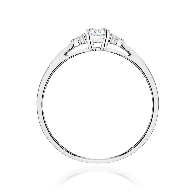 Pierścionek W0428 Diament Laboratoryjny 0,10ct białe złoto