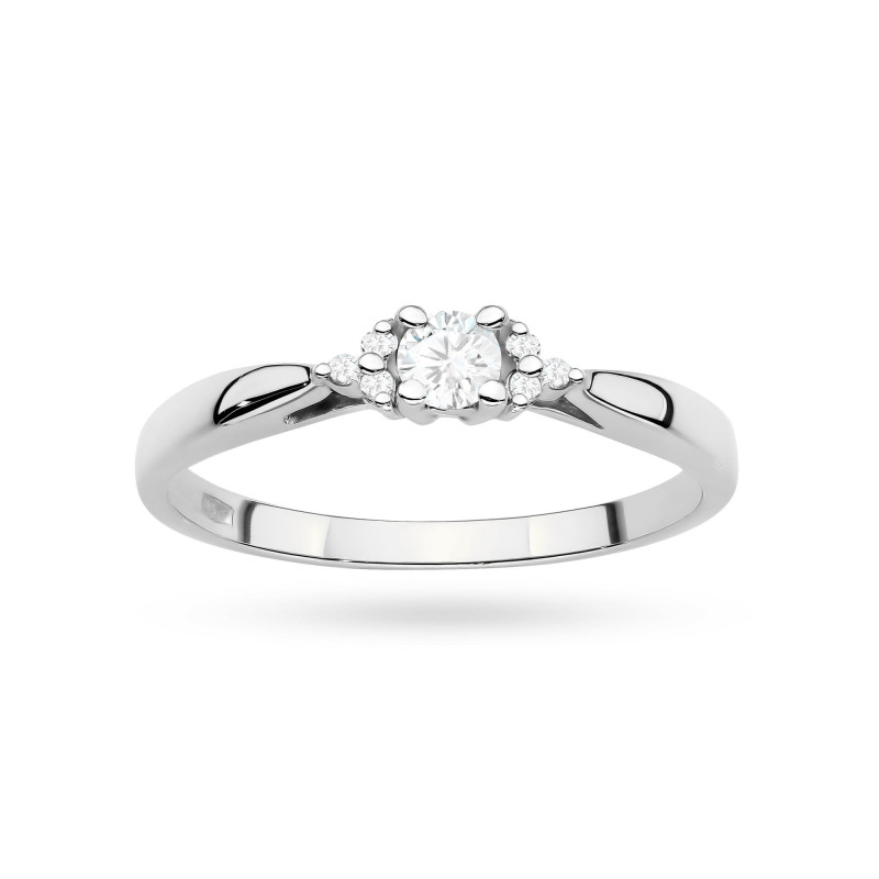 Pierścionek W0428 Diament Laboratoryjny 0,10ct białe złoto