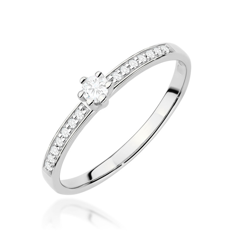 Pierścionek W0459 Diament Laboratoryjny 0,10ct białe złoto