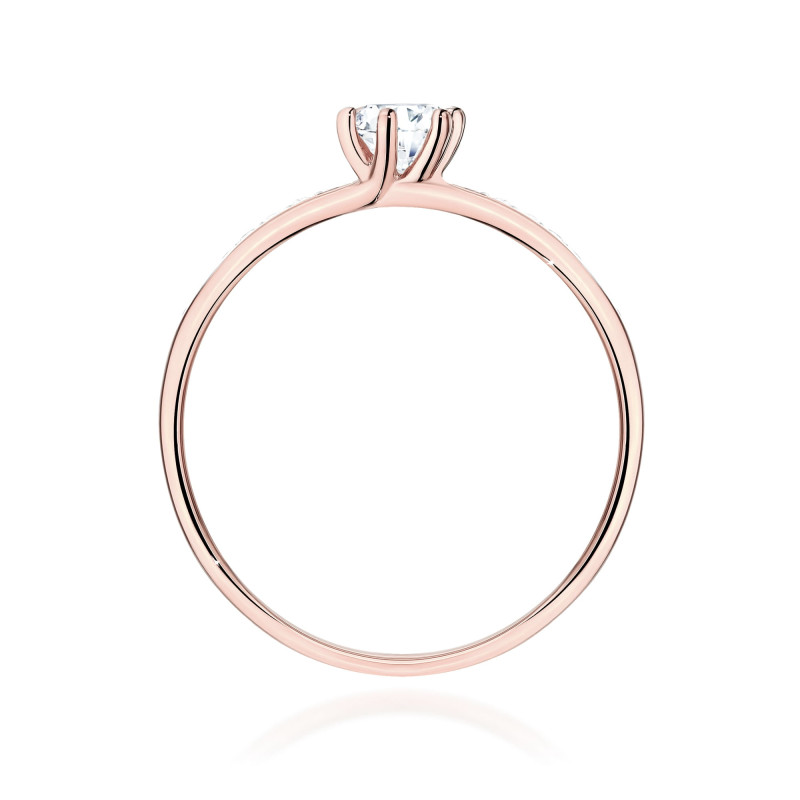 Pierścionek W0459 Diament Laboratoryjny 0,25ct różowe złoto