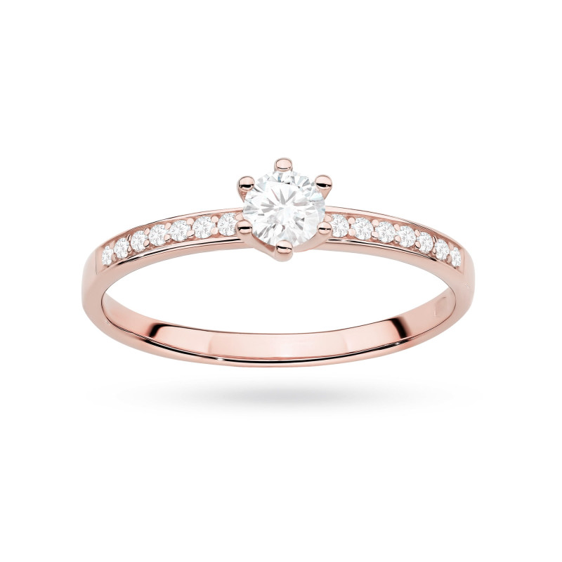 Pierścionek W0459 Diament Laboratoryjny 0,25ct różowe złoto