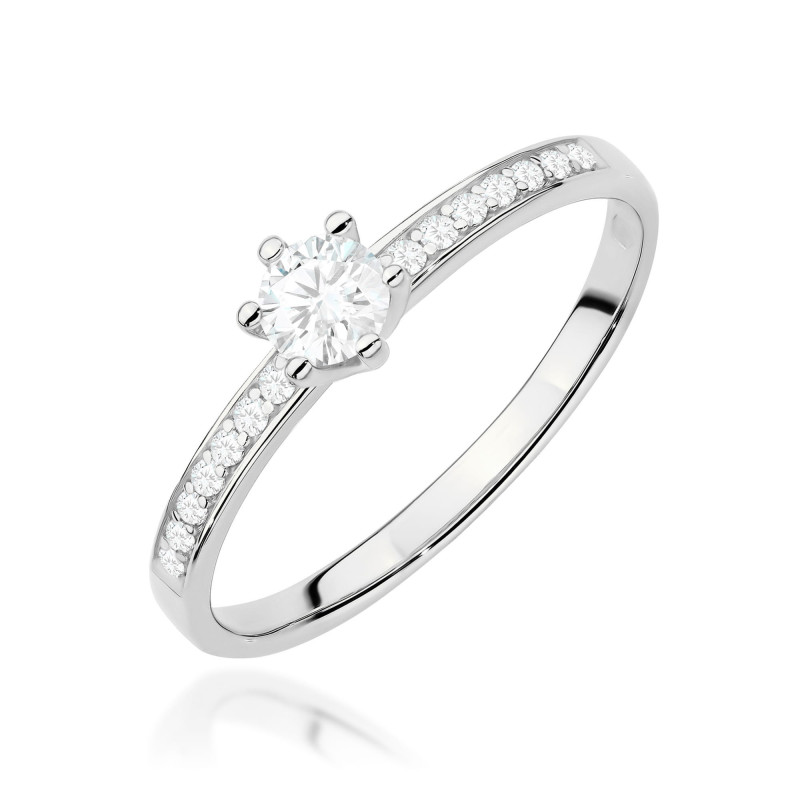Pierścionek W0459 Diament Laboratoryjny 0,25ct białe złoto