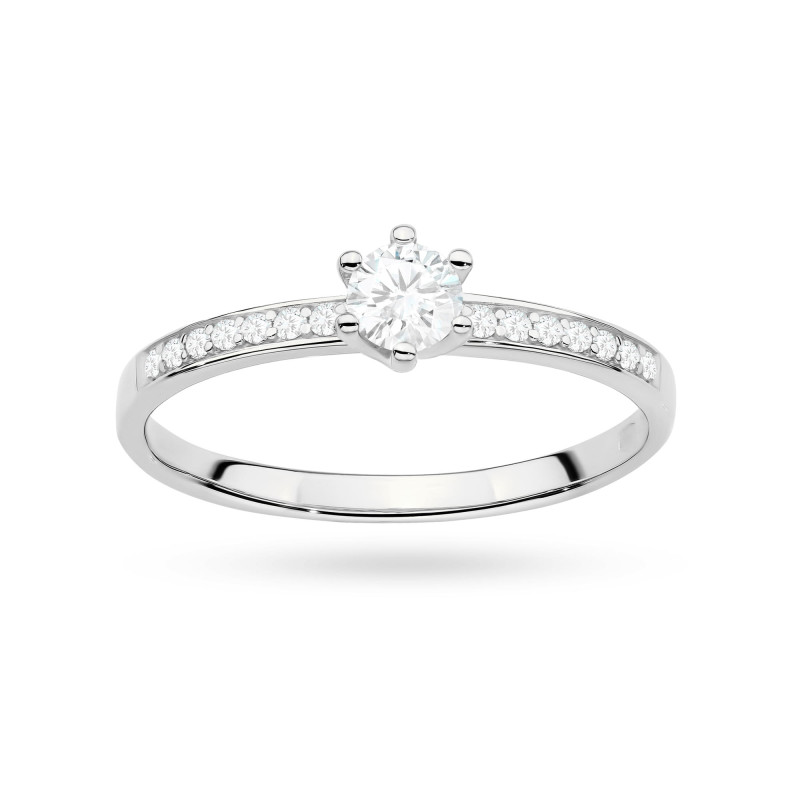 Pierścionek W0459 Diament Laboratoryjny 0,25ct białe złoto