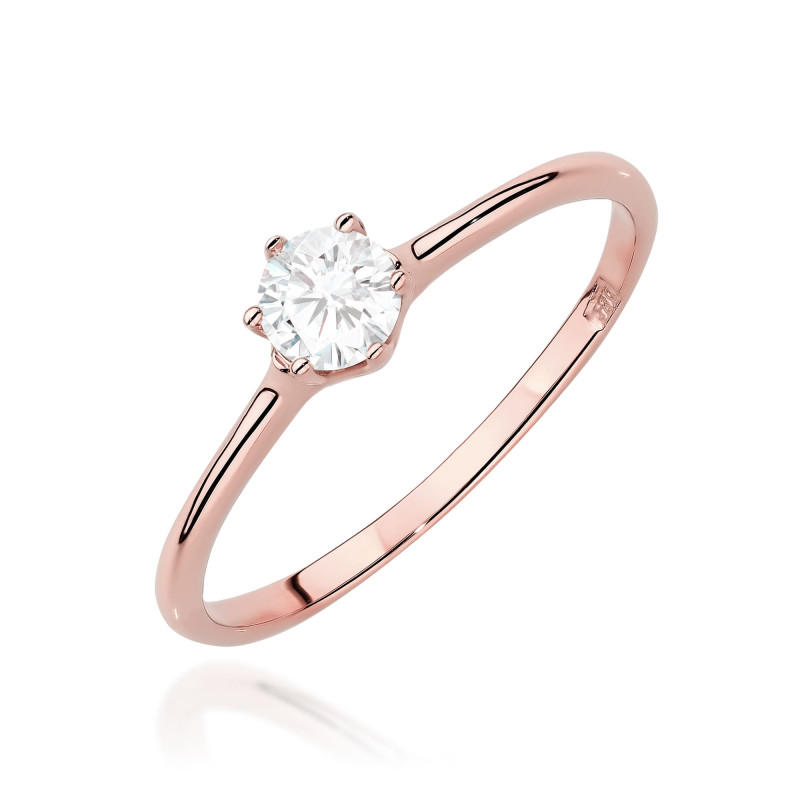 Pierścionek W0499 Diament Laboratoryjny 0,25ct różowe złoto