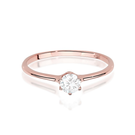 Pierścionek W0499 Diament Laboratoryjny 0,25ct różowe złoto