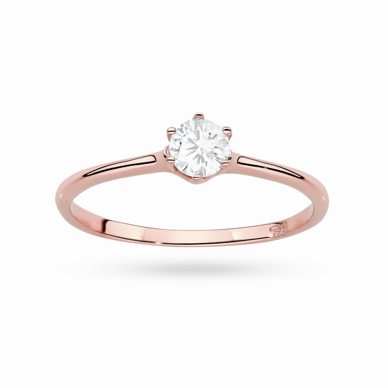 Pierścionek W0499 Diament Laboratoryjny 0,25ct różowe złoto