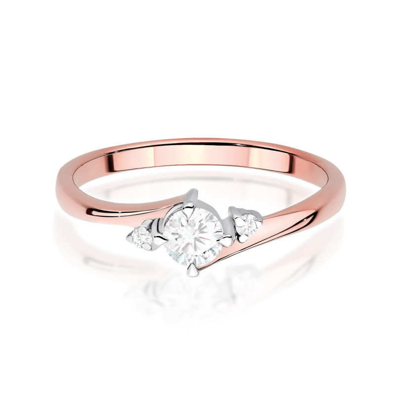 Pierścionek W0346 Diament Laboratoryjny 0,25ct różowe złoto