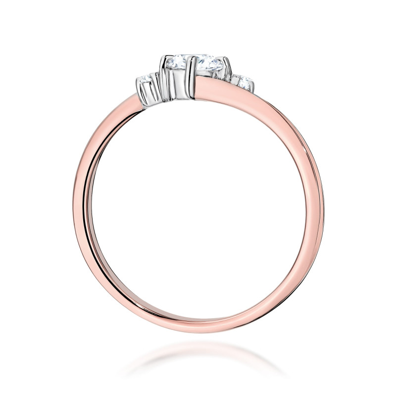Pierścionek W0346 Diament Laboratoryjny 0,25ct różowe złoto