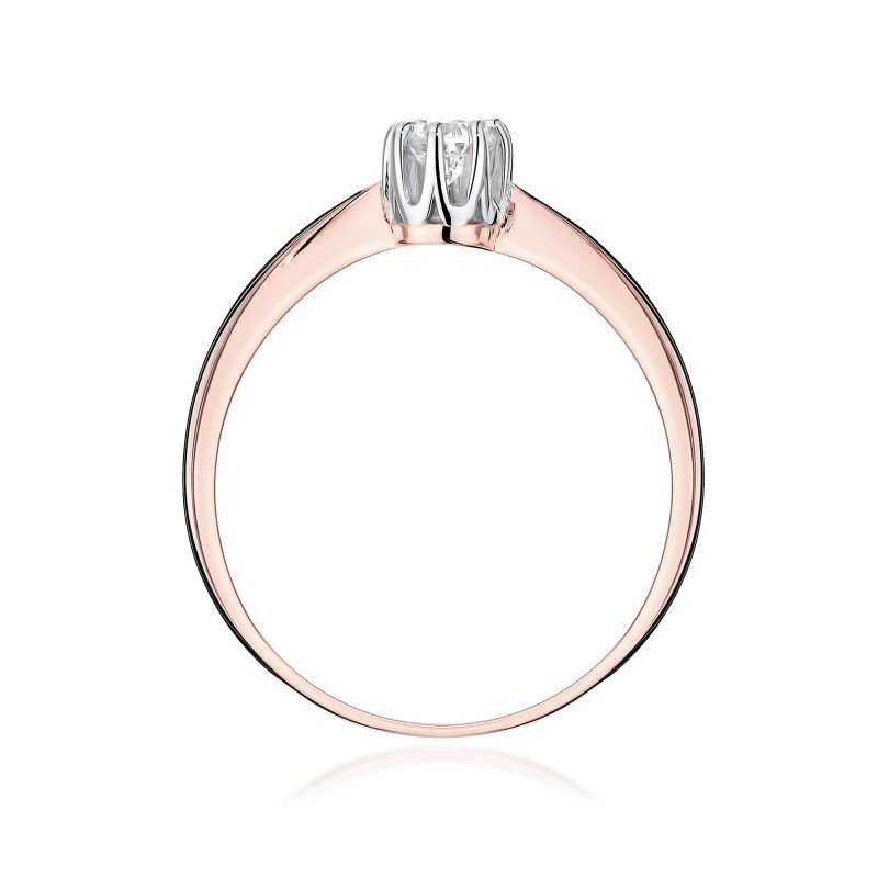 Pierścionek W0228 Diament Laboratoryjny 0,15ct różowe złoto